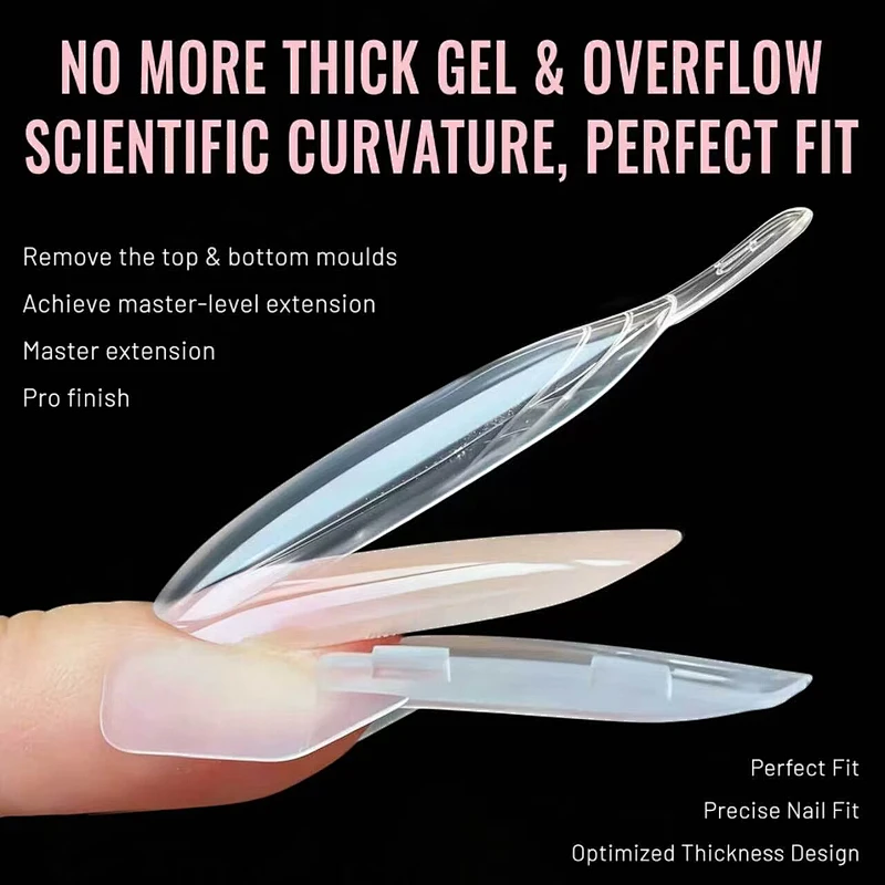 120PCS/BOX Sandwich Short Oval Crystal Nail Tips Extension Form